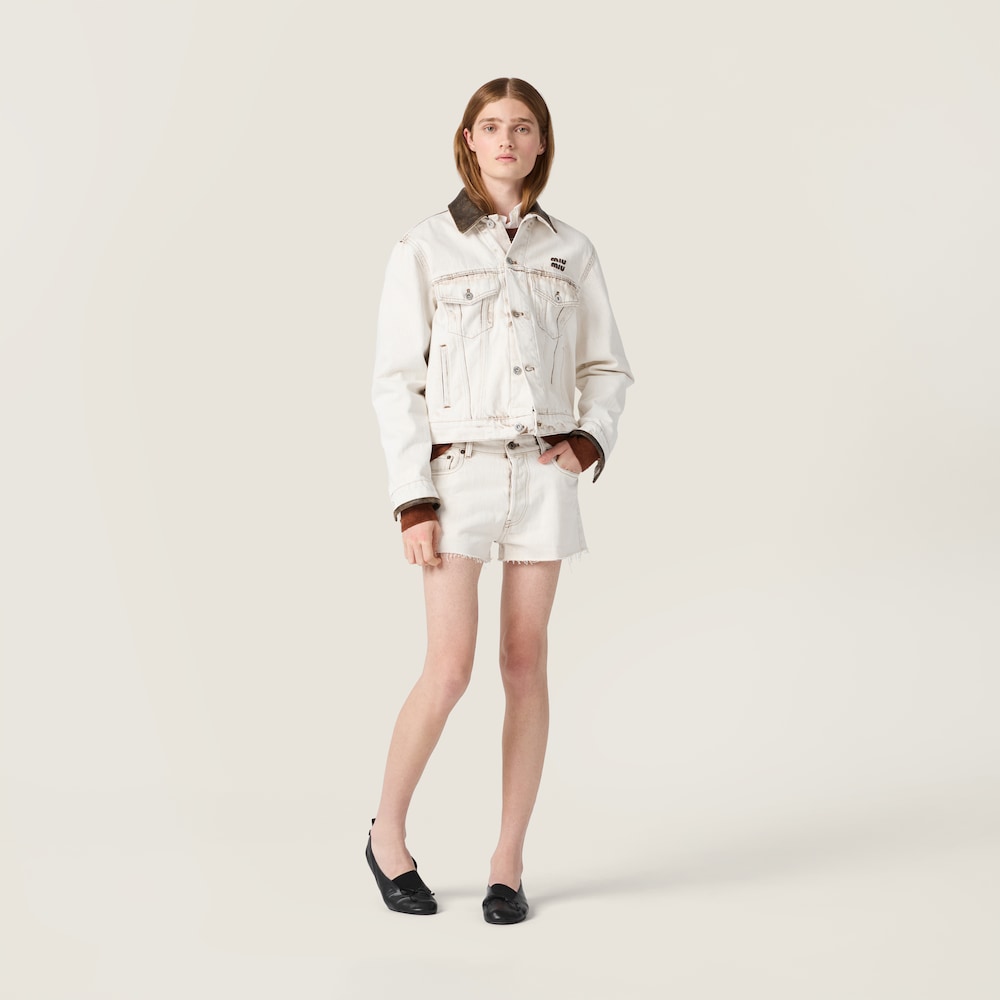 Miu Miu Denim blouson jacket White