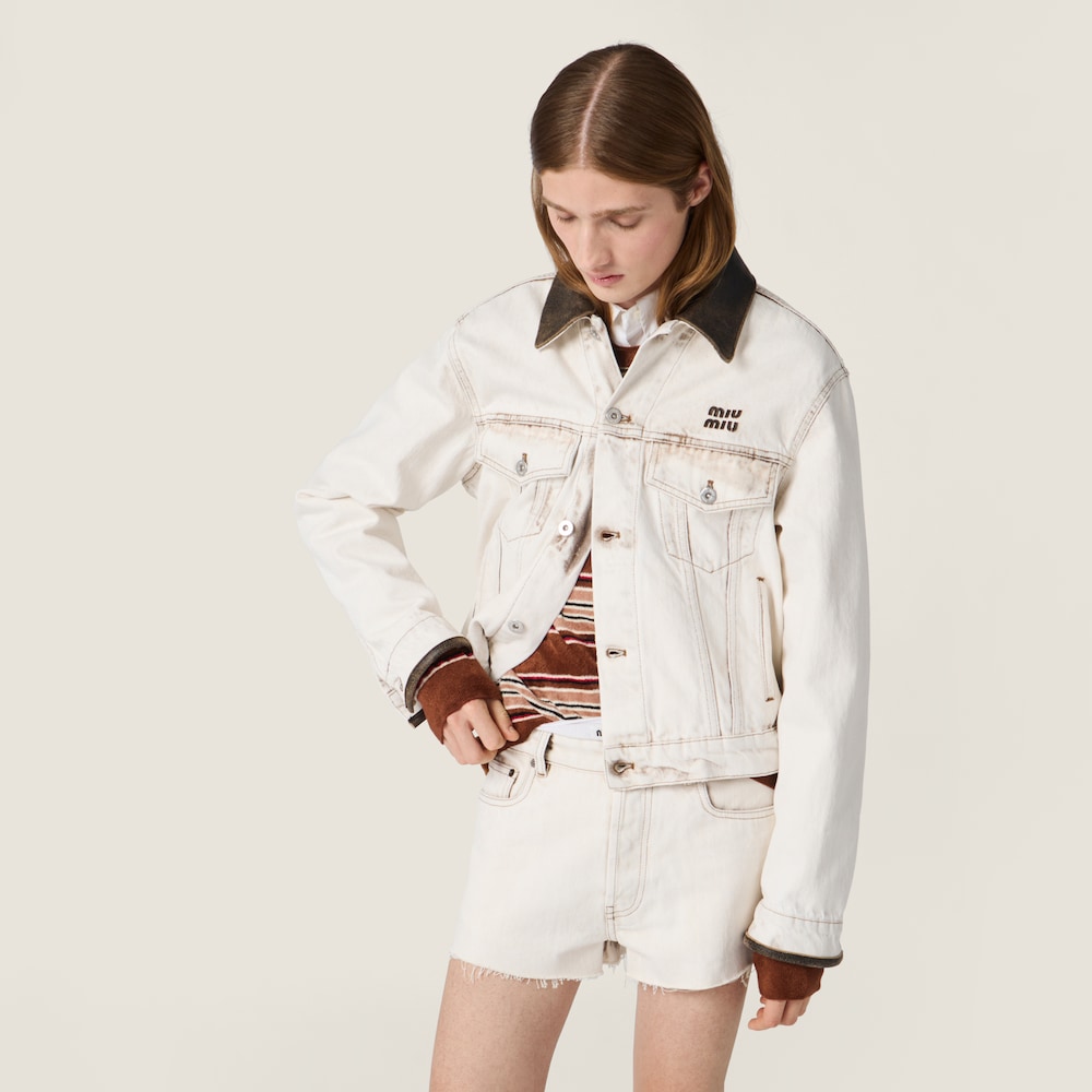 Miu Miu Denim blouson jacket White