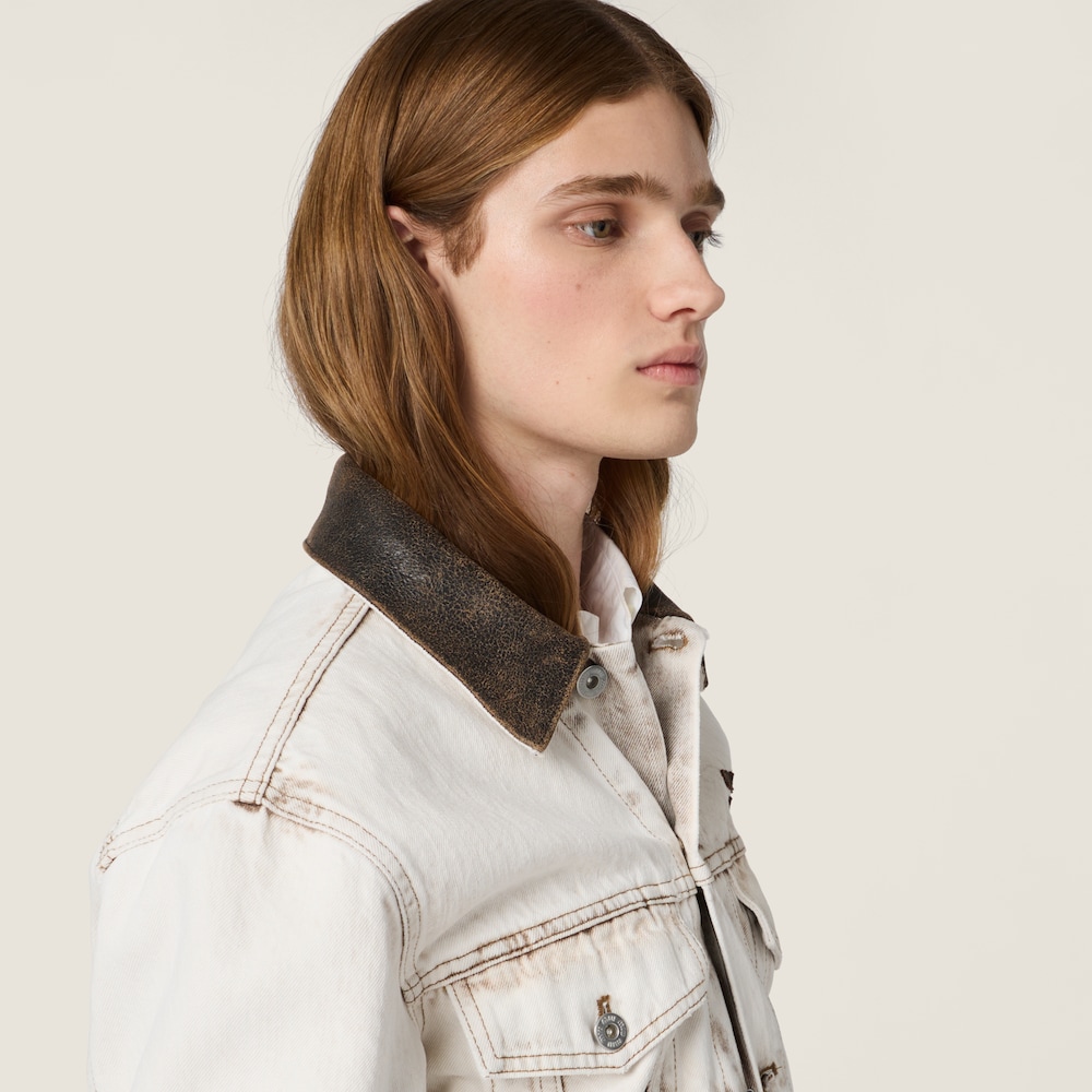 Miu Miu Denim blouson jacket White