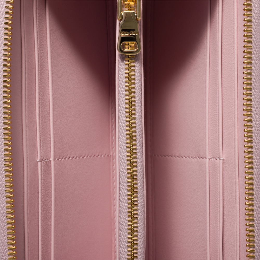 Miu Miu Large matelassé nappa leather wallet Alabaster Pink