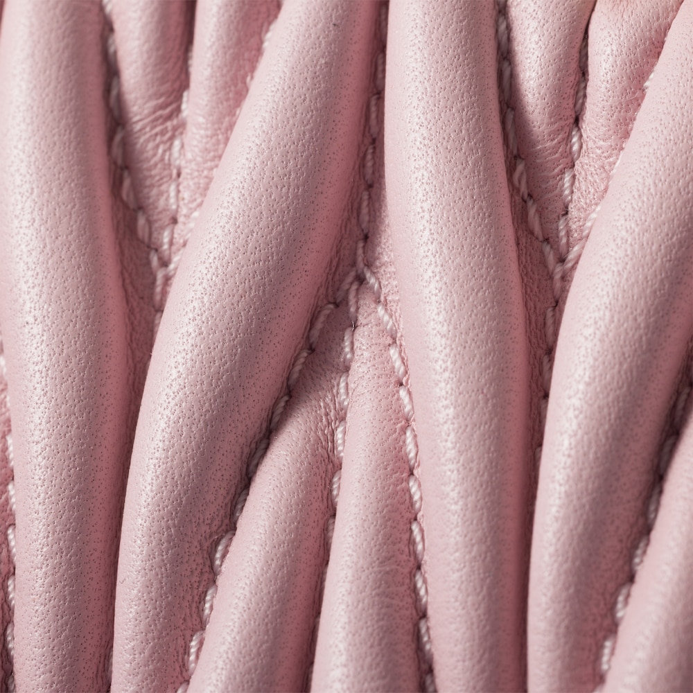 Miu Miu Large matelassé nappa leather wallet Alabaster Pink