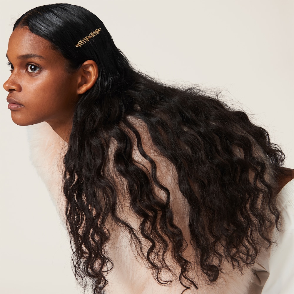 Miu Miu Enameled metal hair clip - Black