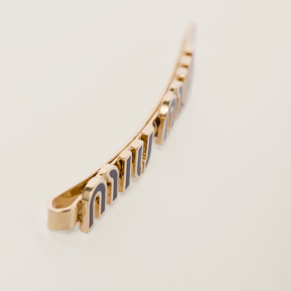 Miu Miu Enameled metal hair clip - Black