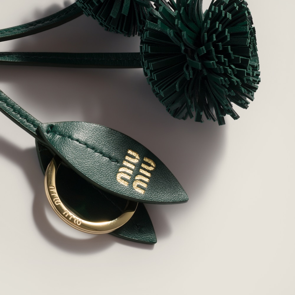 Miu Miu Trick leather keyring - Billiard Green