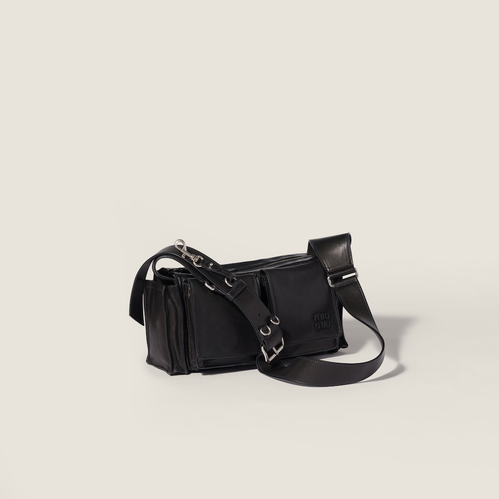 Miu Miu Utilitaire nappa leather shoulder bag Black