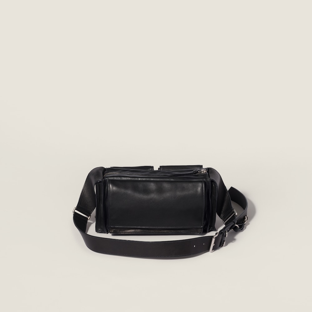Miu Miu Utilitaire nappa leather shoulder bag Black