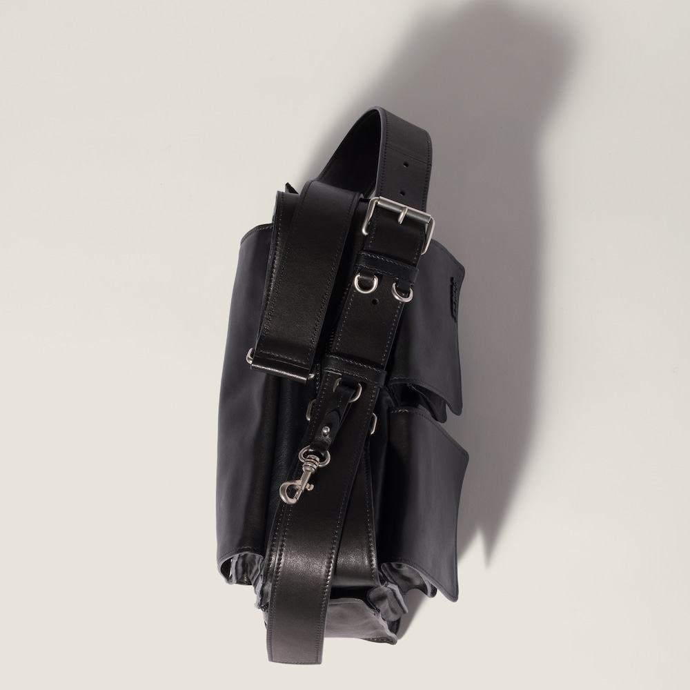 Miu Miu Utilitaire nappa leather shoulder bag Black