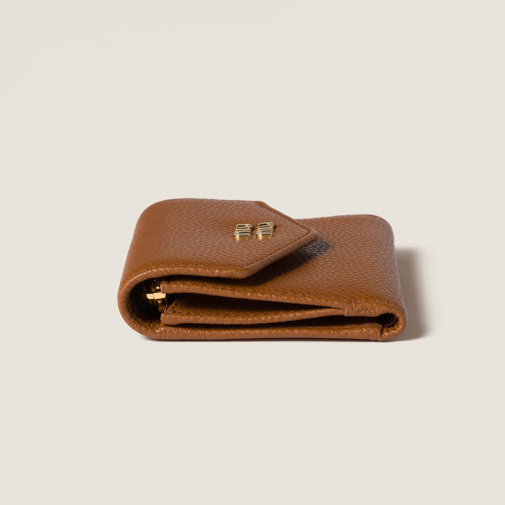 Miu Miu Small leather wallet Cognac