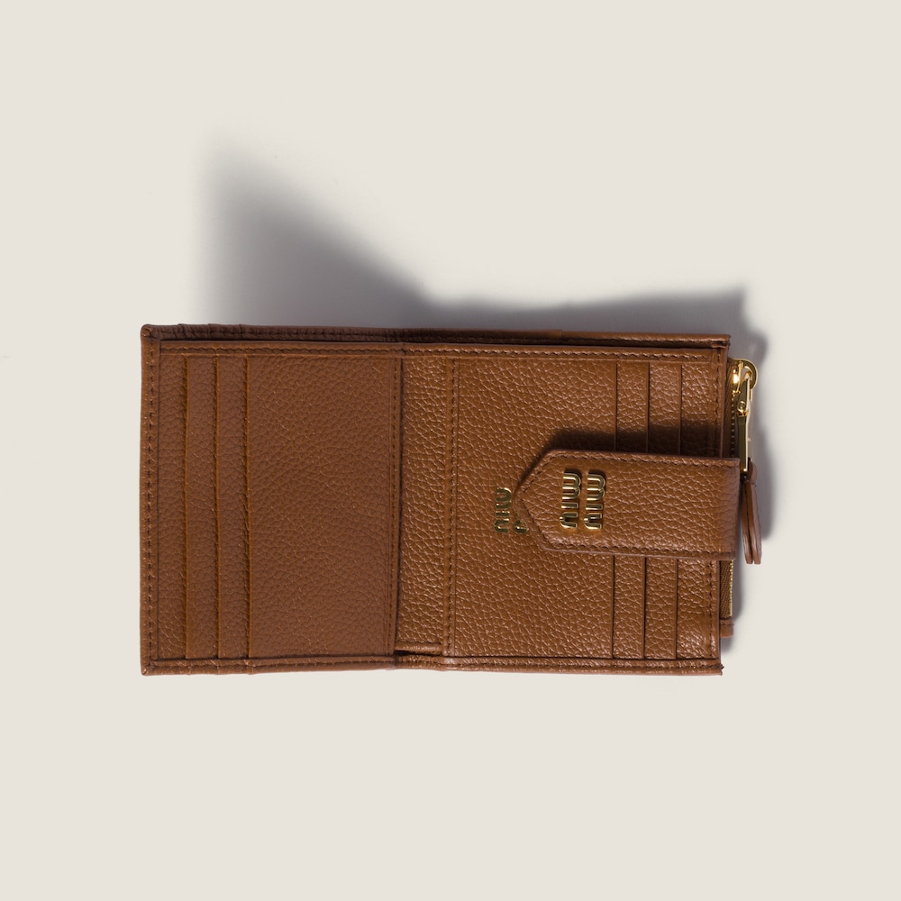 Miu Miu Small leather wallet Cognac