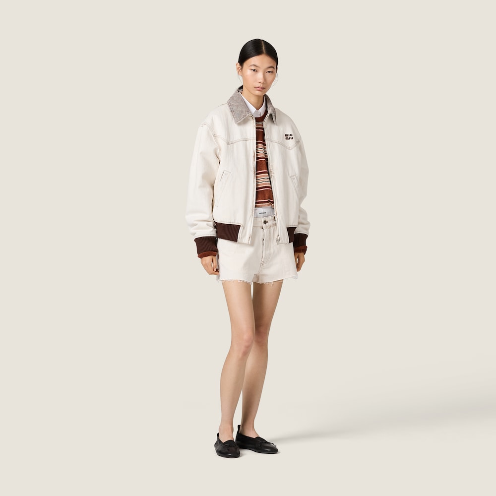 Miu Miu Denim blouson jacket White