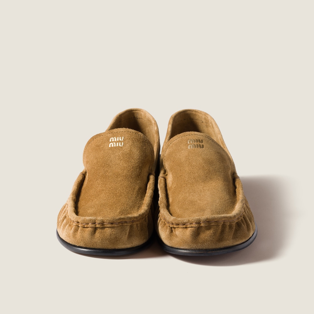 Miu Miu Suede loafers Olive Green