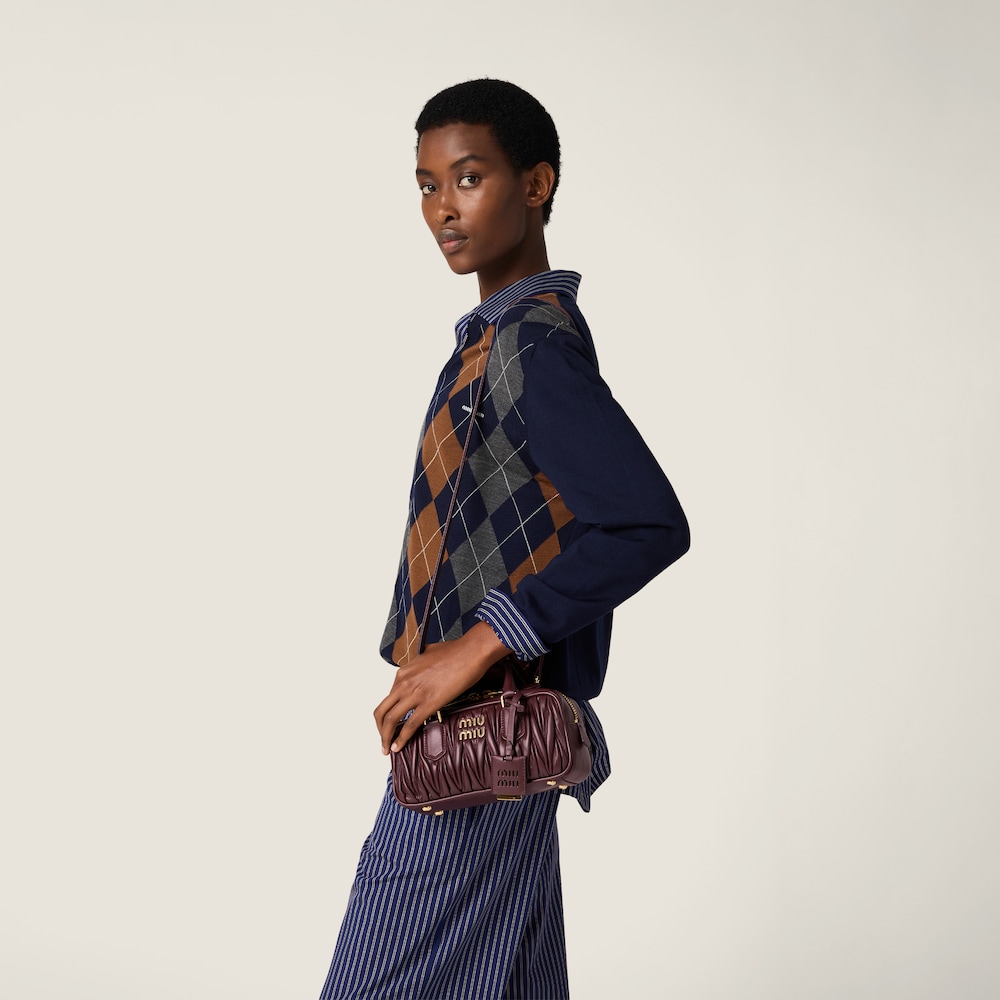 Miu Miu Arcadie matelassé nappa leather bag Burgundy