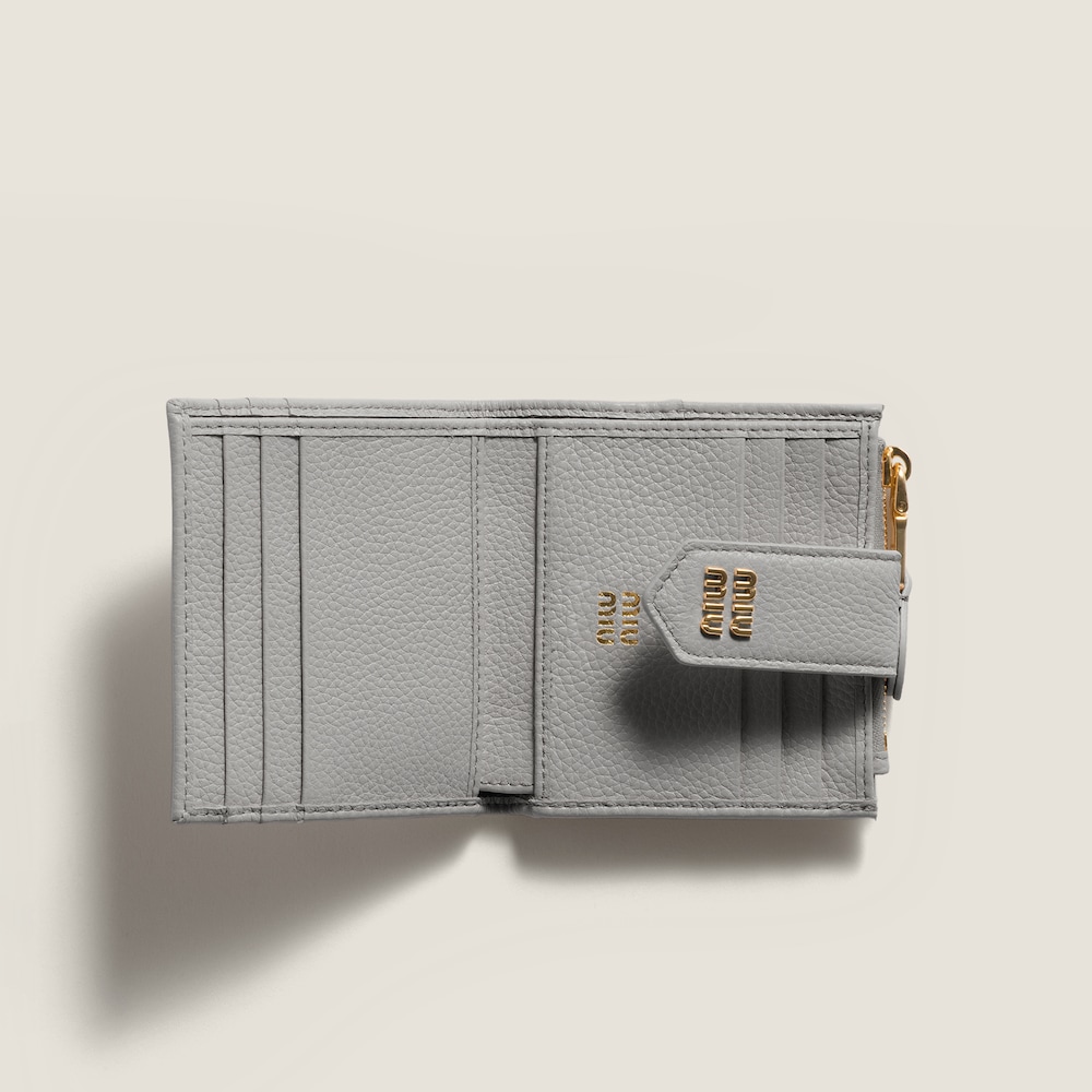 Miu Miu Small leather wallet Pearl Gray