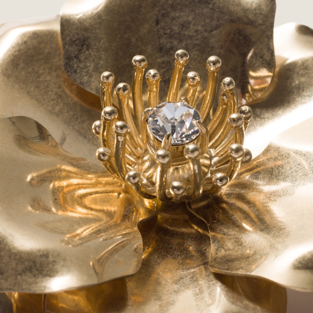 Miu Miu Metal brooch with crystal Gold / Crystal