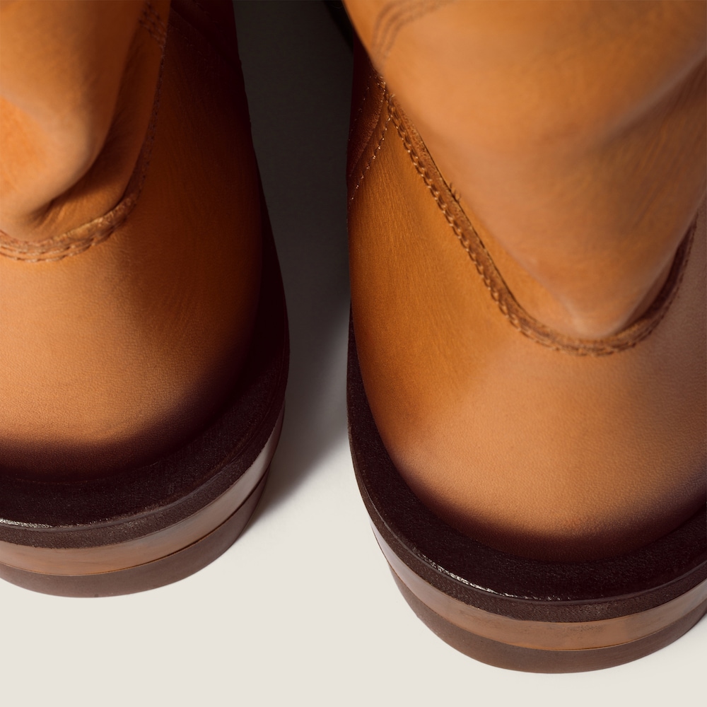 Miu Miu Calf leather booties Light Tan