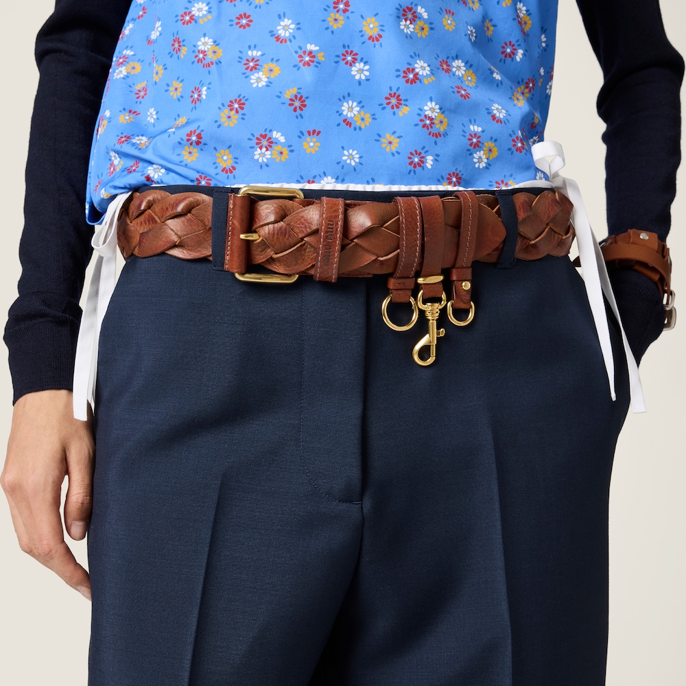 Miu Miu Leather belt - Tobacco