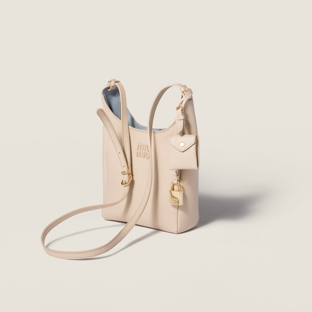 Miu Miu Leather bucket bag Travertine / Periwinkle