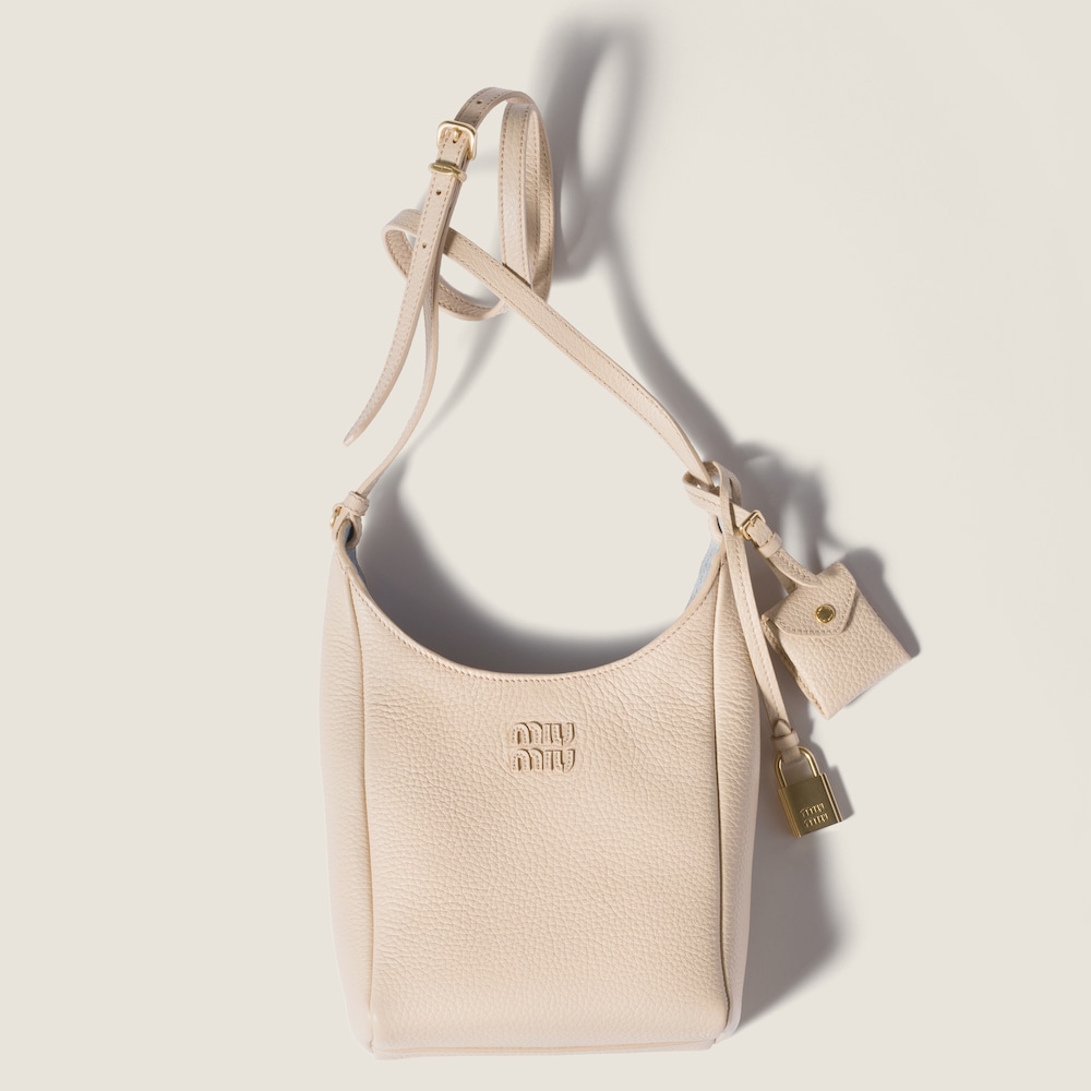 Miu Miu Leather bucket bag Travertine / Periwinkle