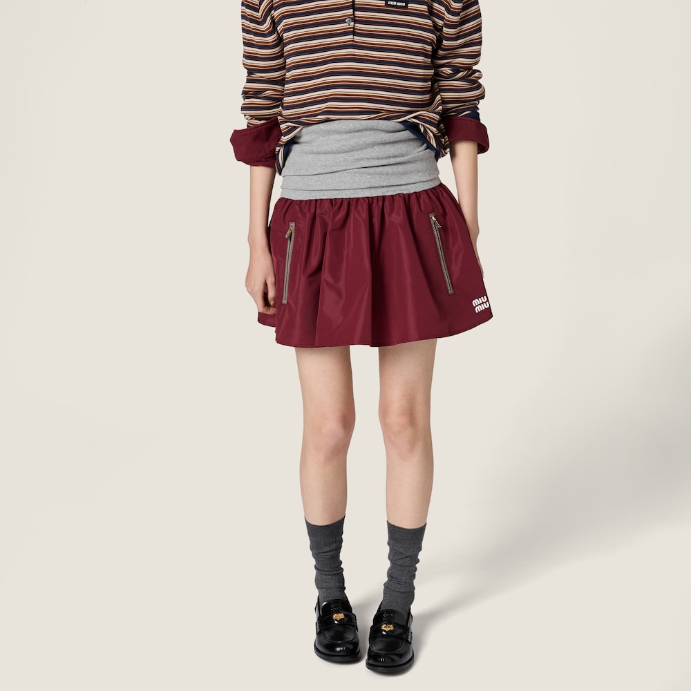 Miu Miu Technical fabric miniskirt Amaranth / Gray