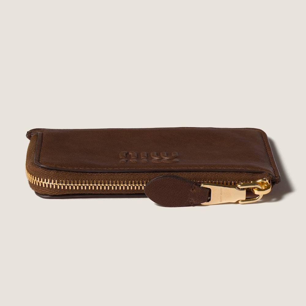 Miu Miu Nappa leather envelope card holder Briarwood