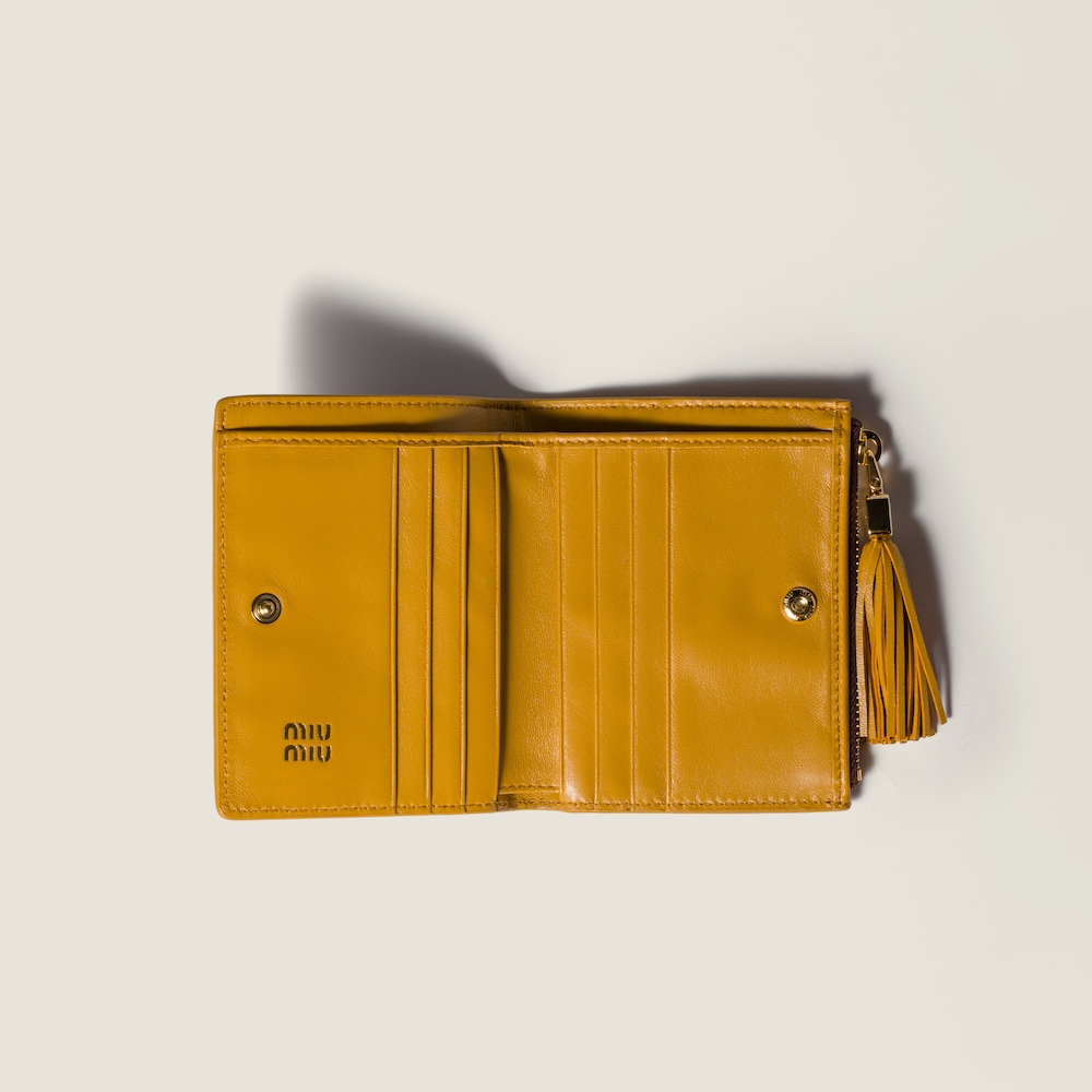 Miu Miu Small leather wallet Briarwood / Whisky