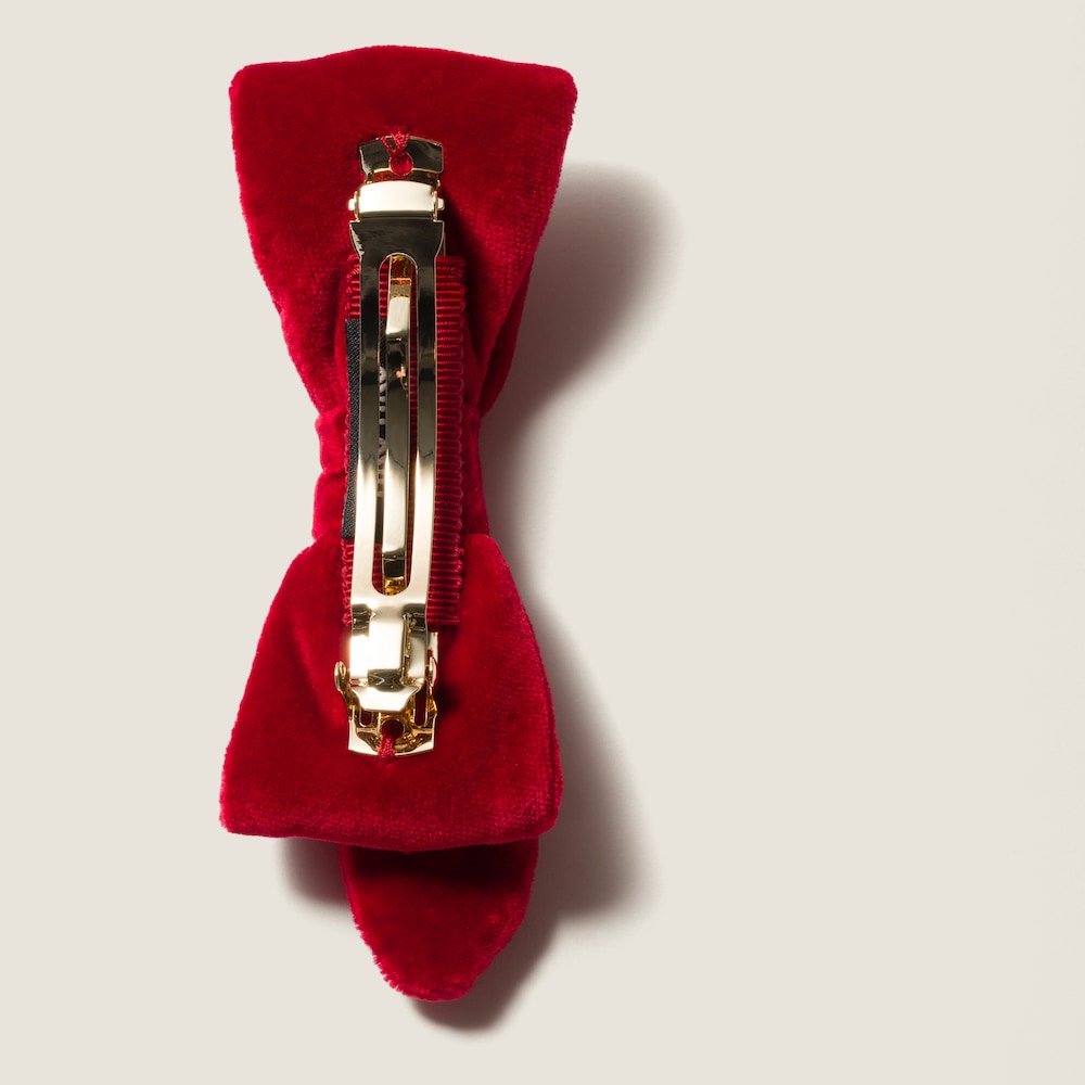 Miu Miu Velvet hair clip - Red