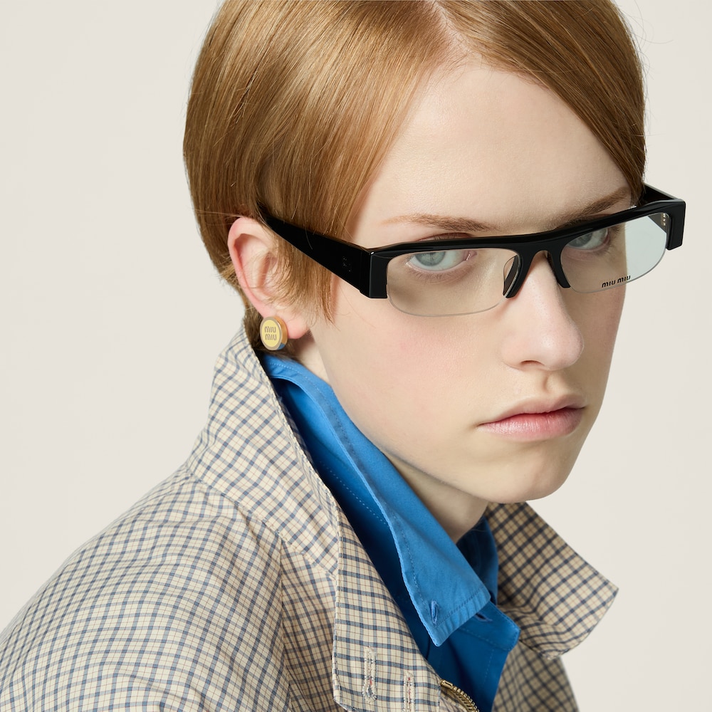 Miu Miu Enameled metal earrings Vanilla