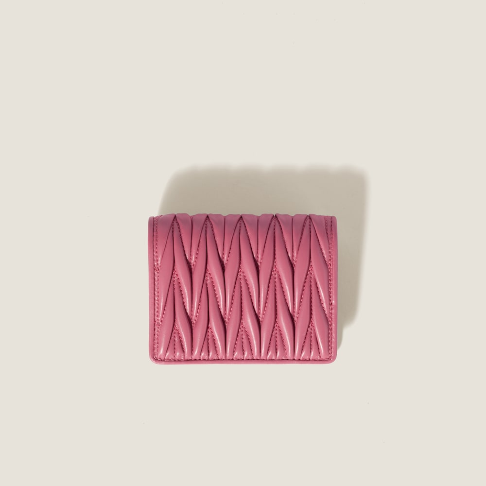 Miu Miu Small matelassé nappa leather wallet Begonia Pink