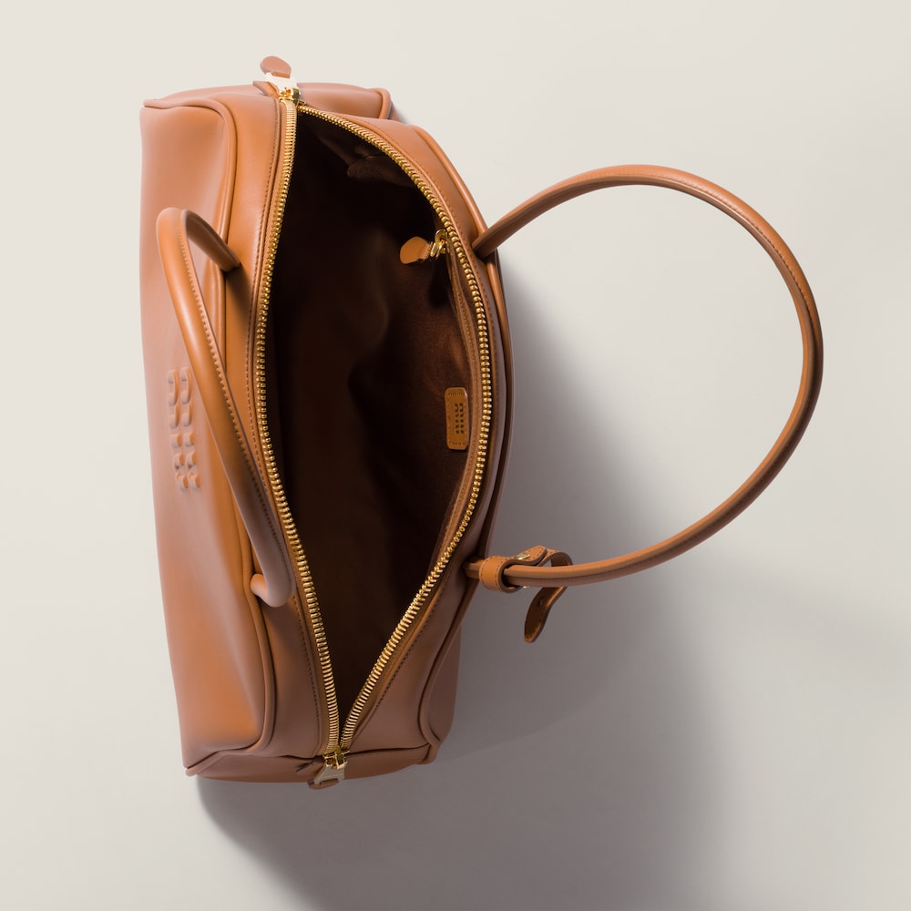 Miu Miu Beau leather bag Cognac