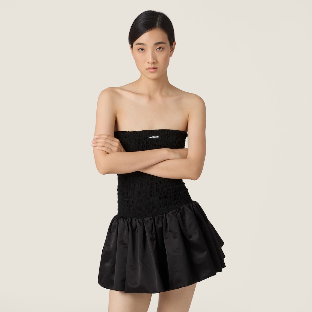Miu Miu Georgette mini-dress Black