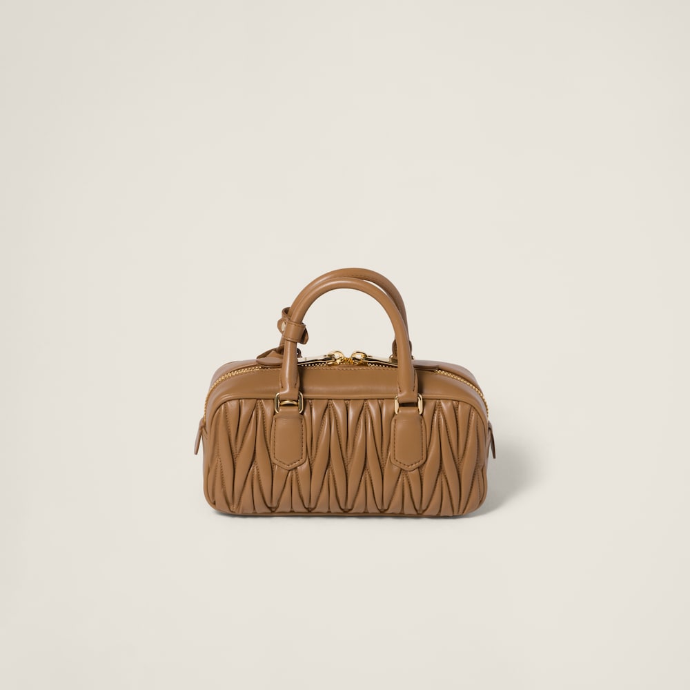 Miu Miu Arcadie matelassé nappa leather bag Caramel