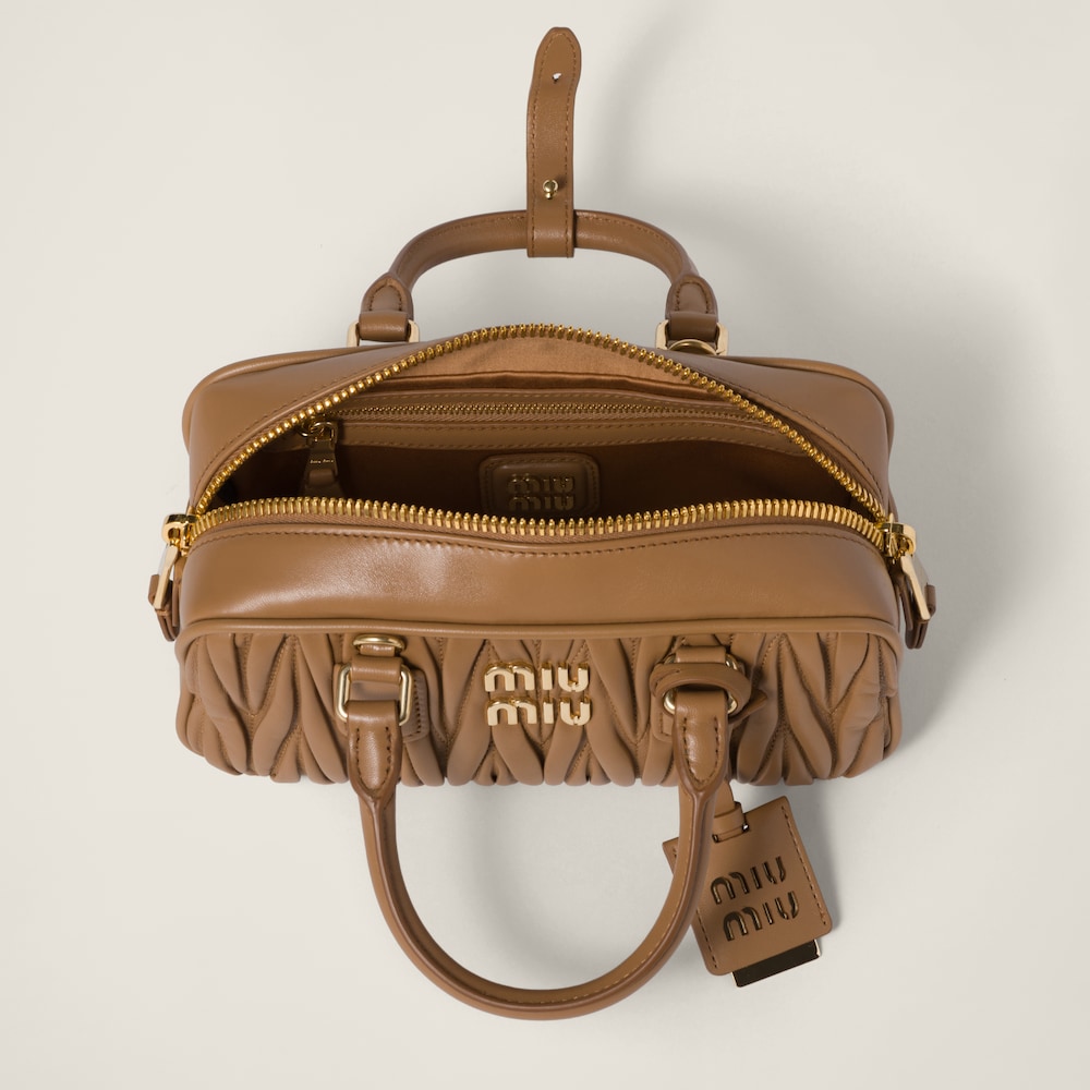 Miu Miu Arcadie matelassé nappa leather bag Caramel