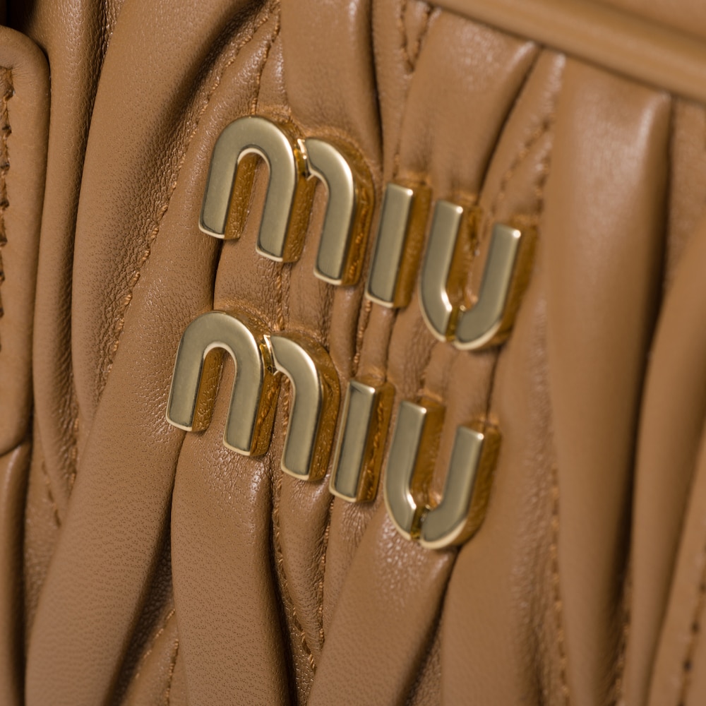 Miu Miu Arcadie matelassé nappa leather bag Caramel