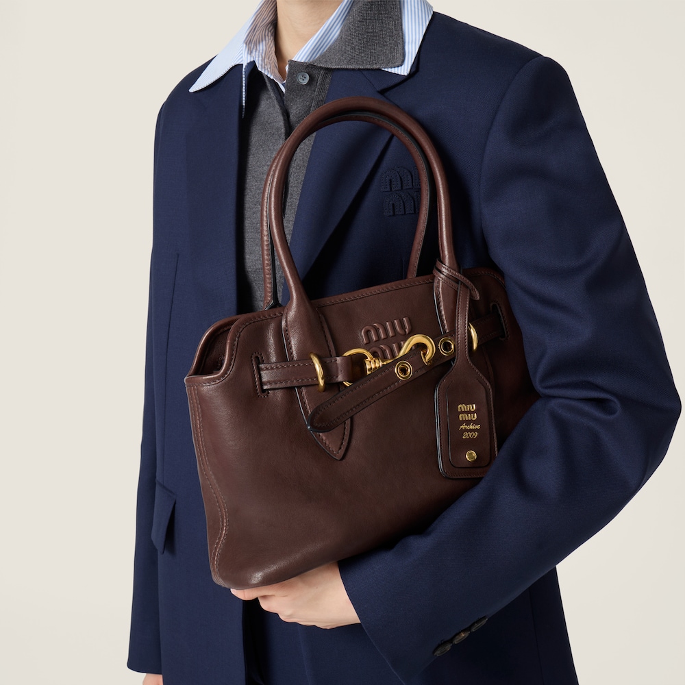 Miu Miu Aventure nappa leather bag Briarwood