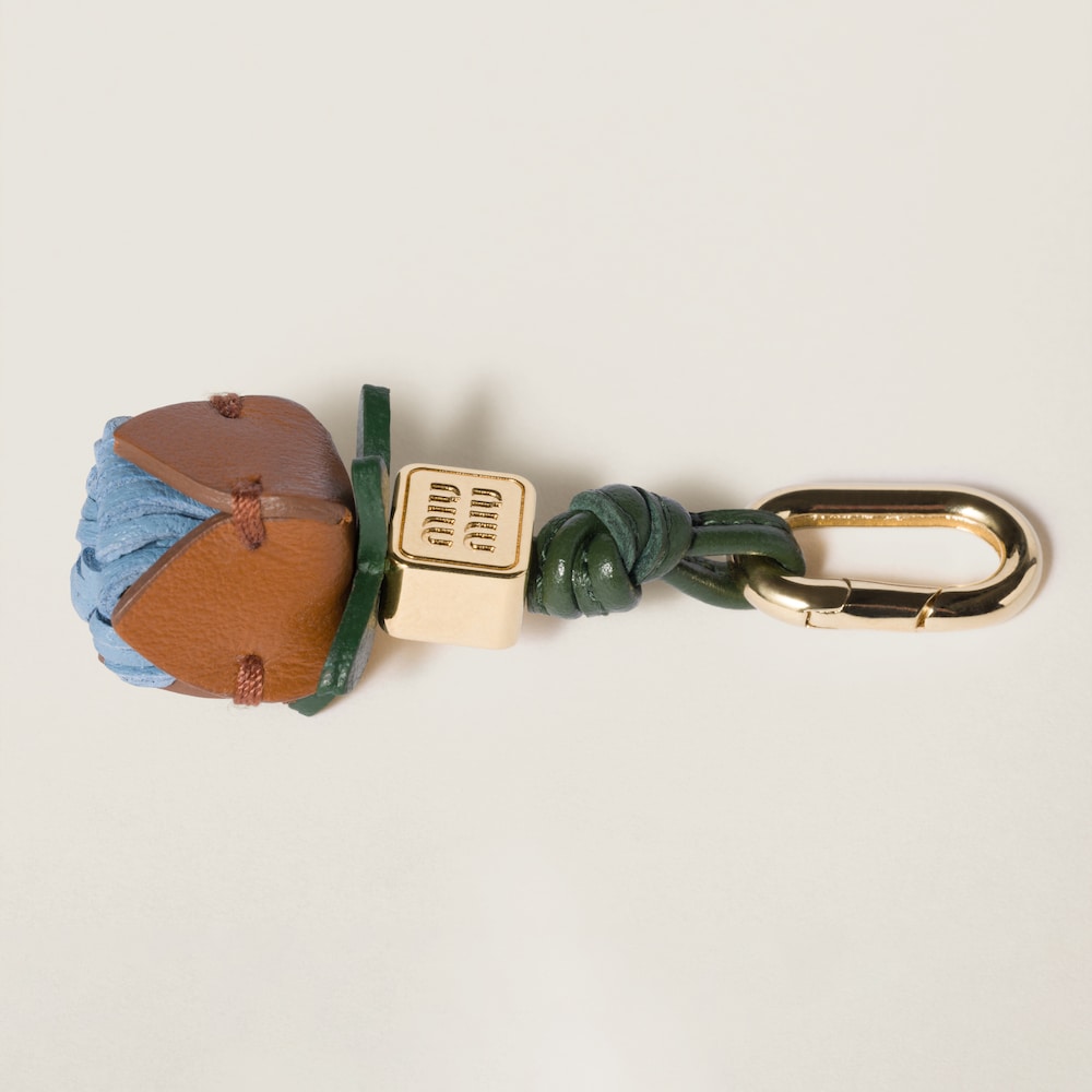 Miu Miu Leather micro trick - Cognac/Astral Blue