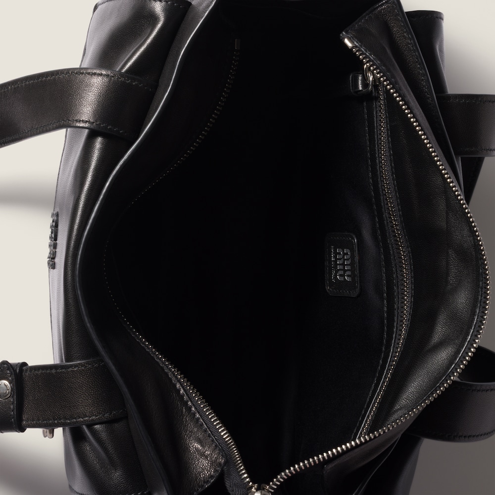 Miu Miu Utilitaire nappa leather shopping bag Black