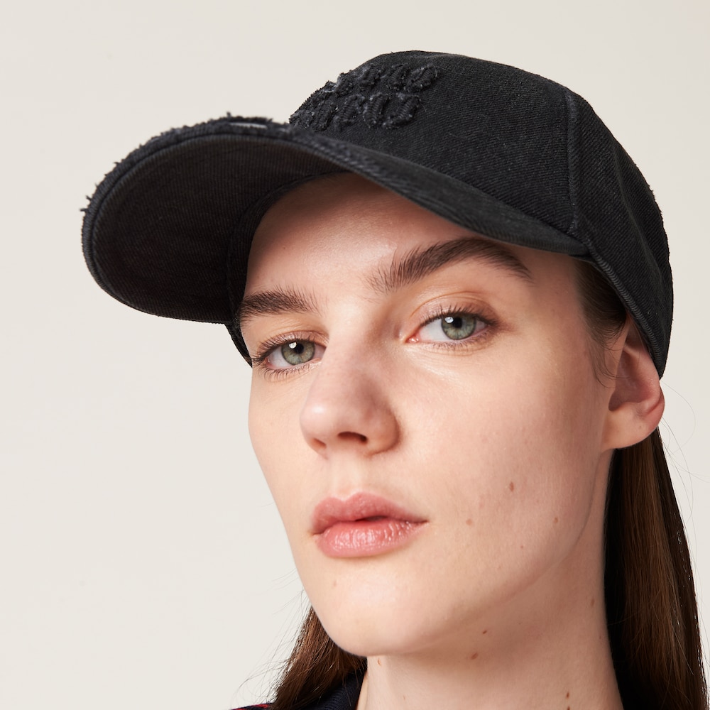 Miu Miu Denim baseball cap - Black