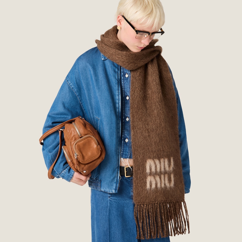 Miu Miu Wool and mohair scarf - Tobacco