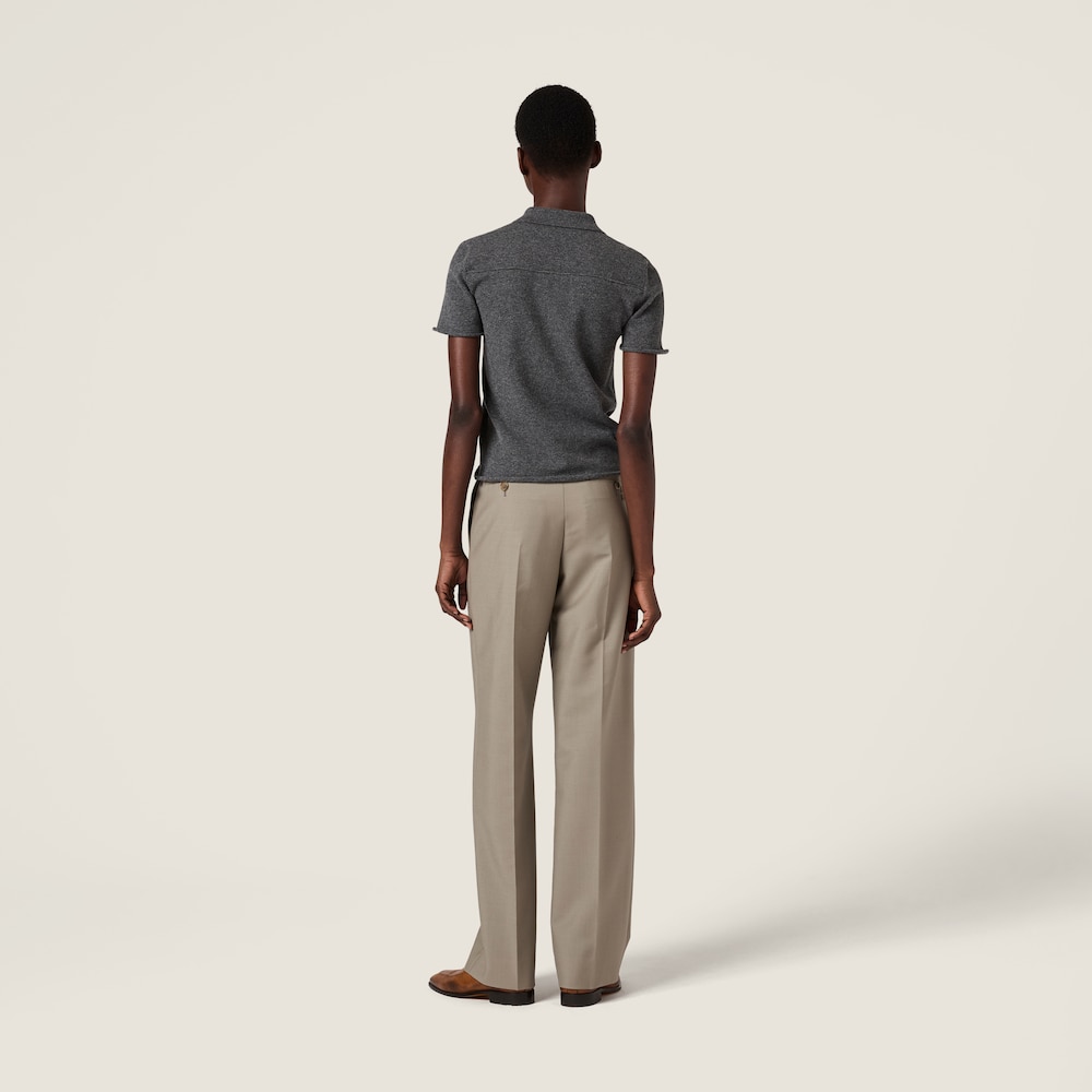 Miu Miu Cashmere polo shirt Slate Gray