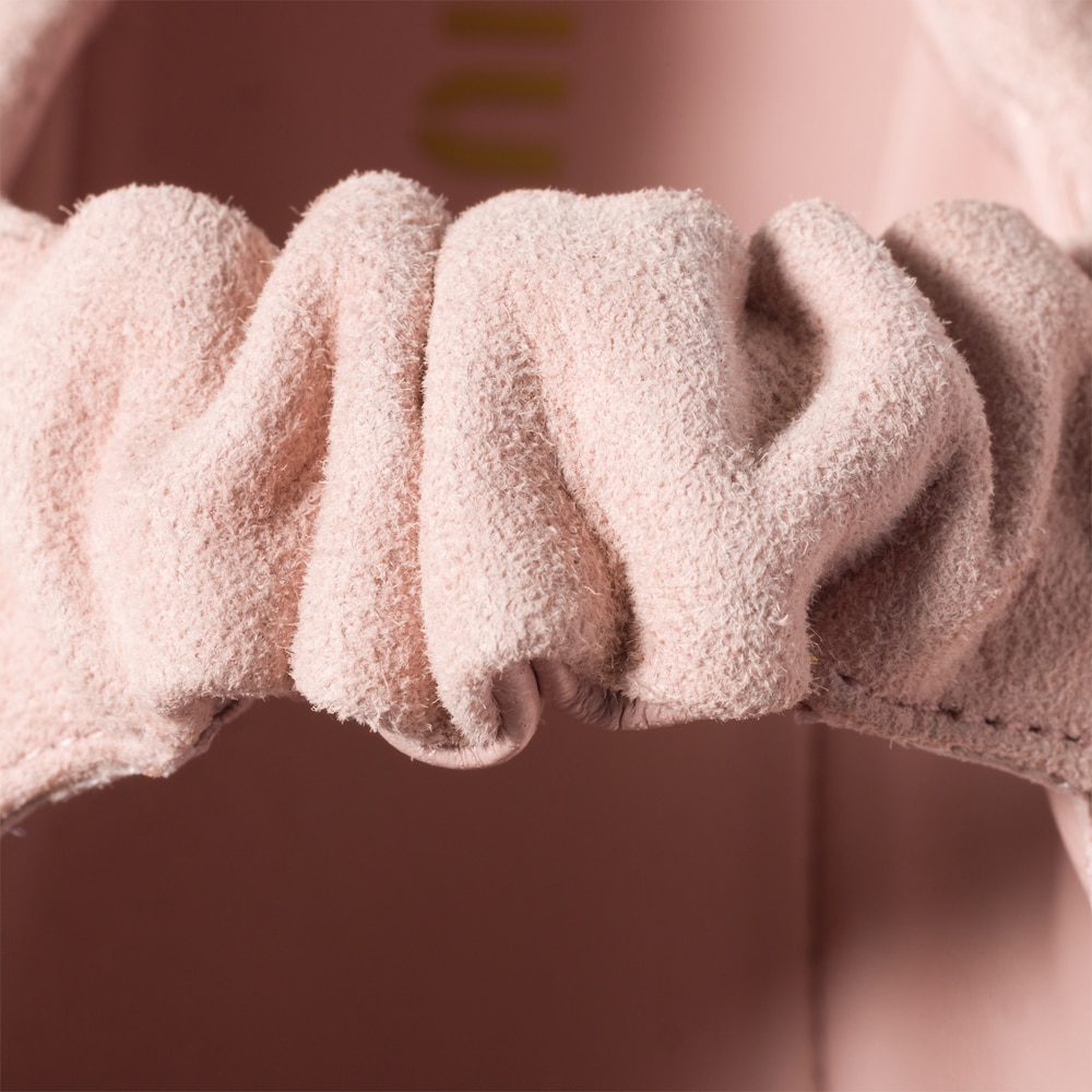 Miu Miu Ruches suede ballerinas Peach