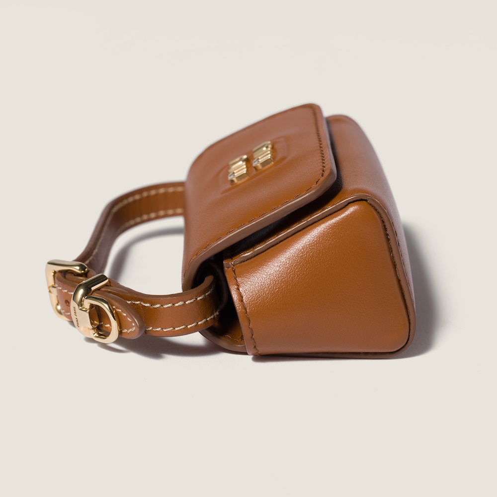 Miu Miu Leather lipstick case - Cognac