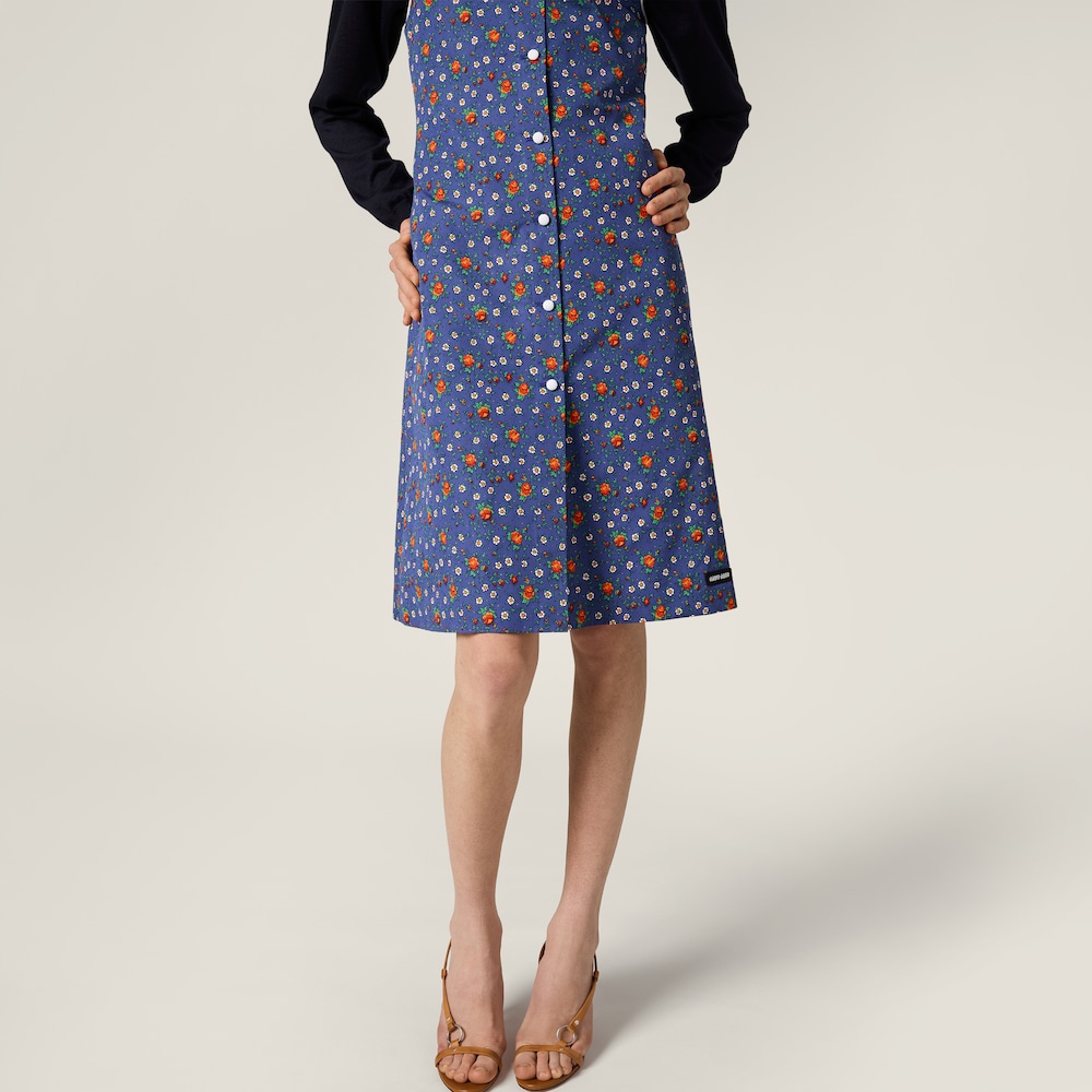 Miu Miu Poplin dress Navy Blue / Orange
