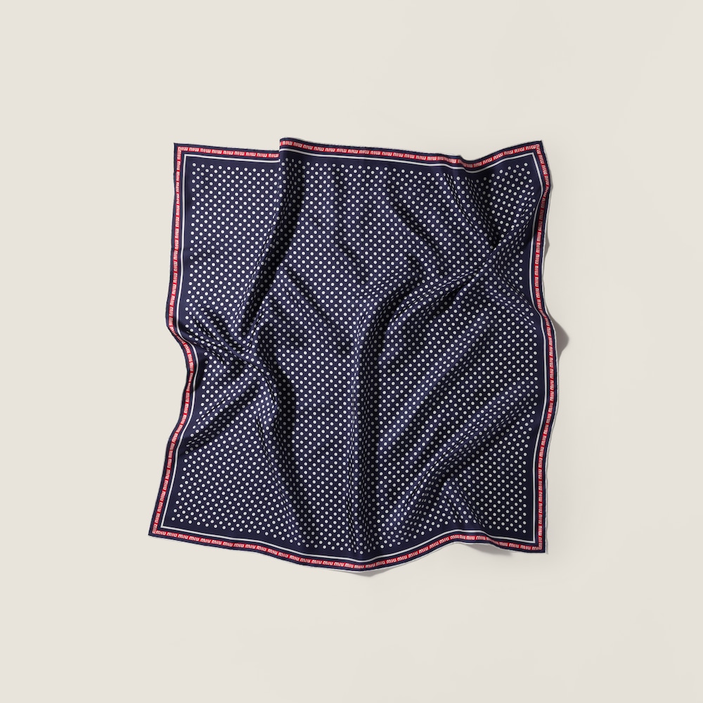 Miu Miu Printed silk scarf - Blue/White