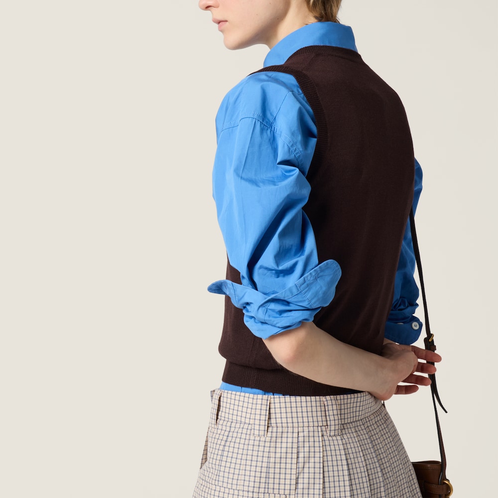 Miu Miu Wool sweater vest Cocoa Brown