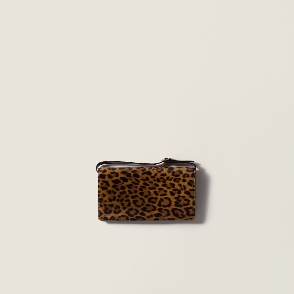 Miu Miu Calf hair leather wallet with strap Honey