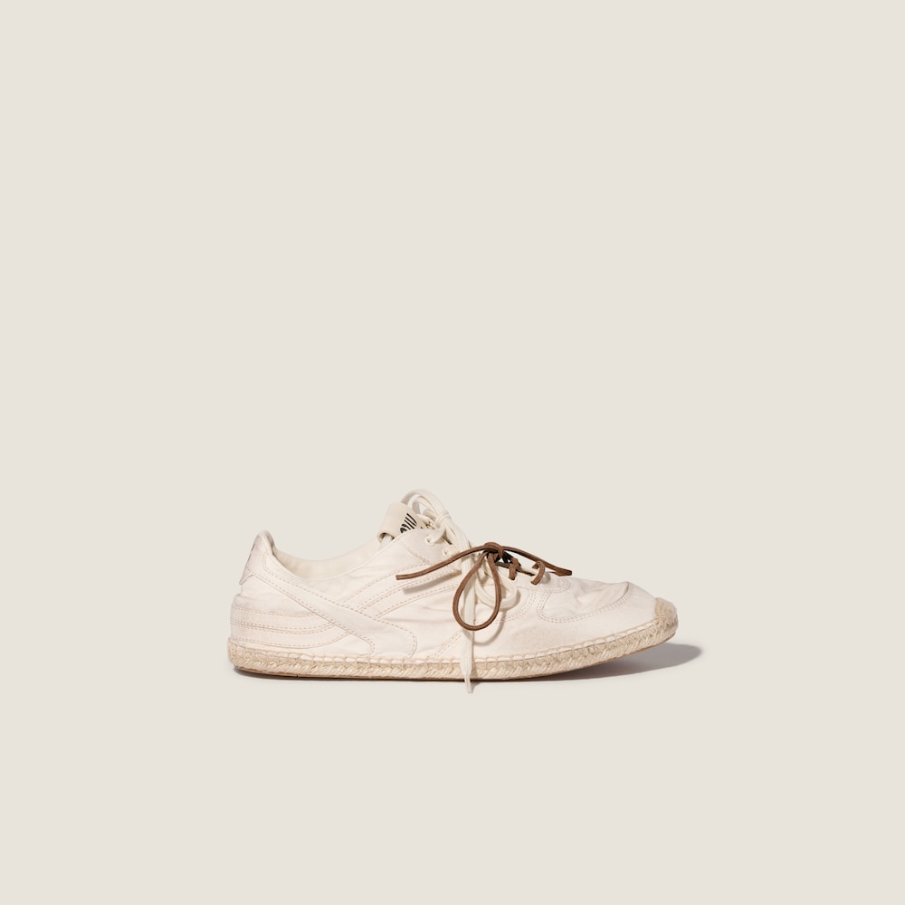 Miu Miu Gymnasium canvas sneakers Ecru
