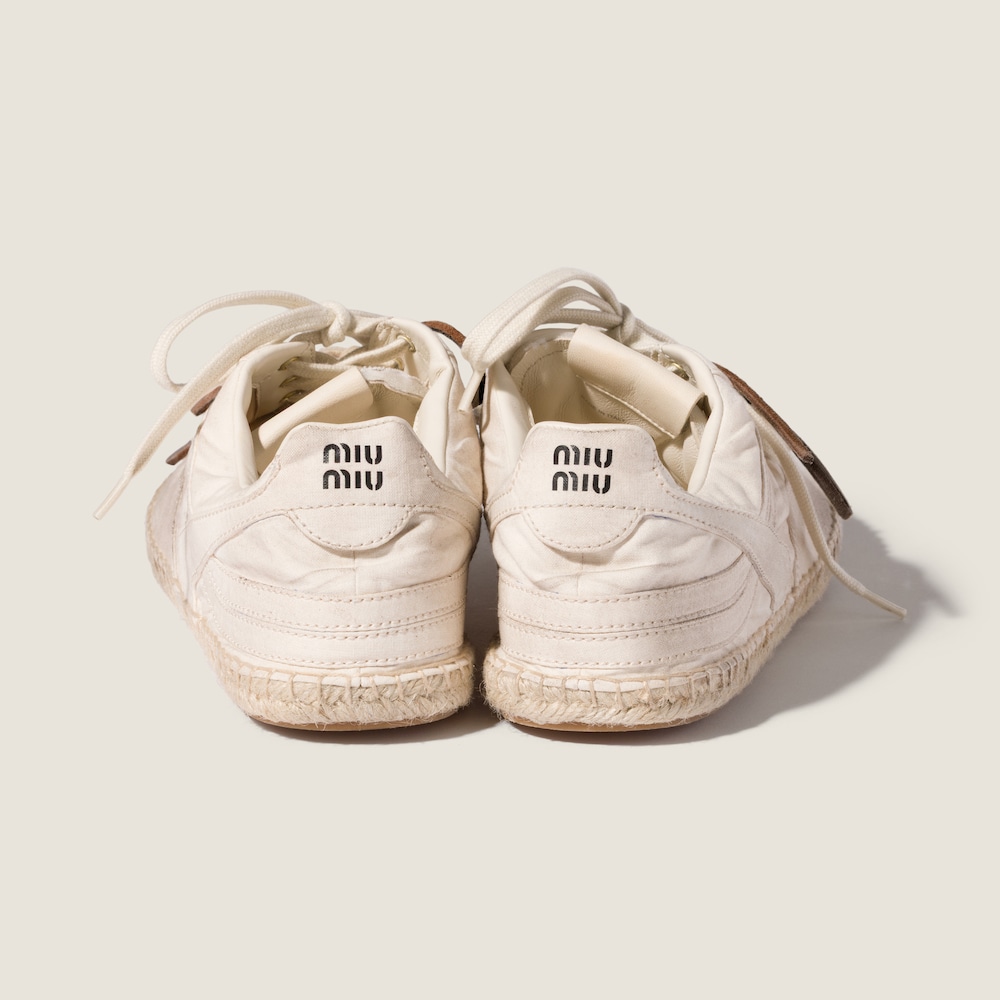 Miu Miu Gymnasium canvas sneakers Ecru