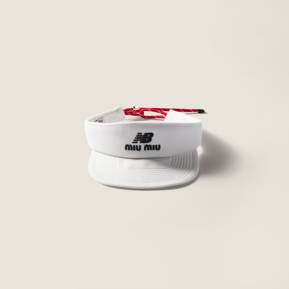 Miu Miu Denim visor - White/Red