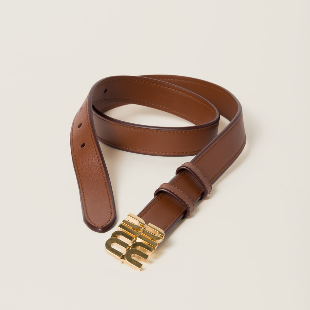 Miu Miu Leather belt - Tobacco