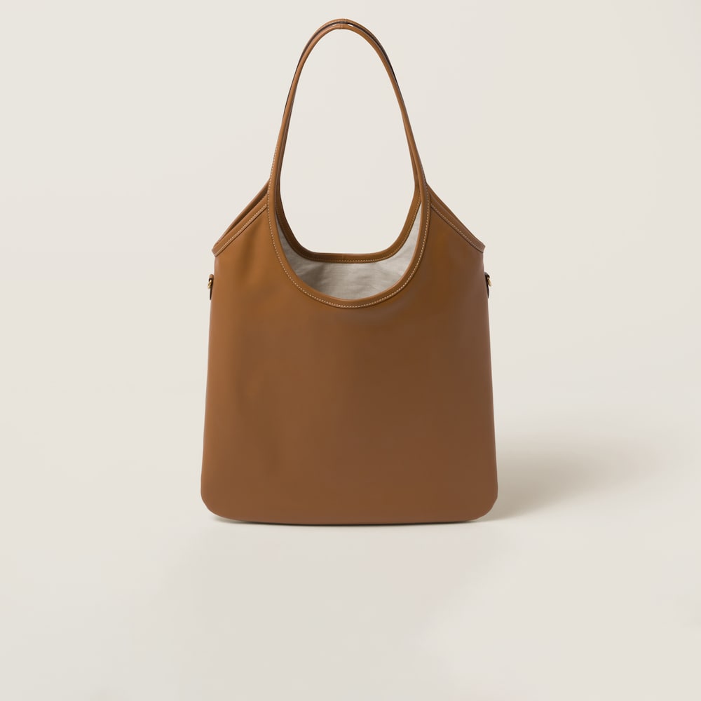 Miu Miu Ivy leather bag Cognac